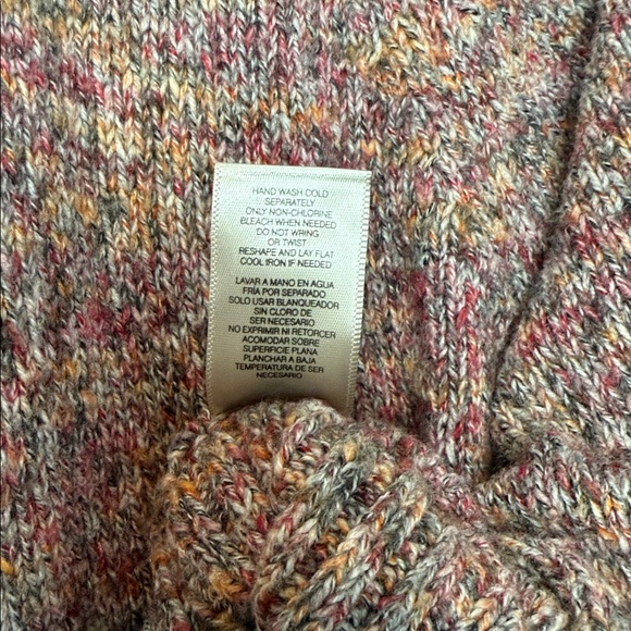 Leo and Nicole Multicolor Cowl Neck Poncho Sweater Size M - Picture 6 of 7